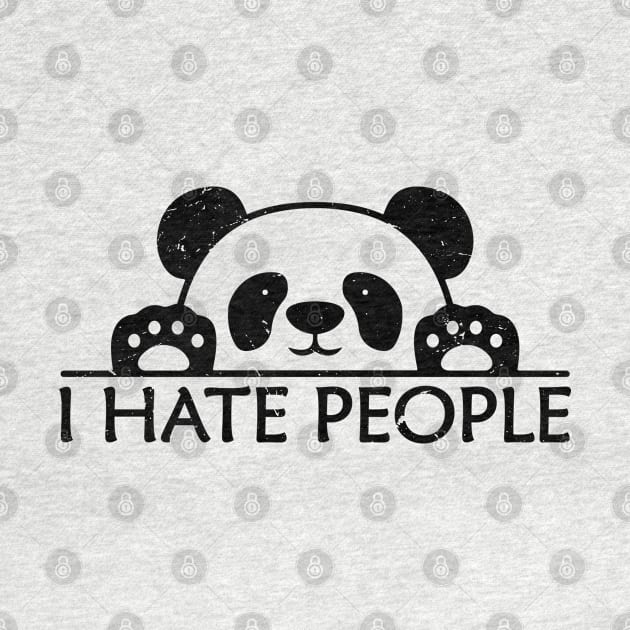 I Hate People Panda Bear Funny Face by AmineDesigns